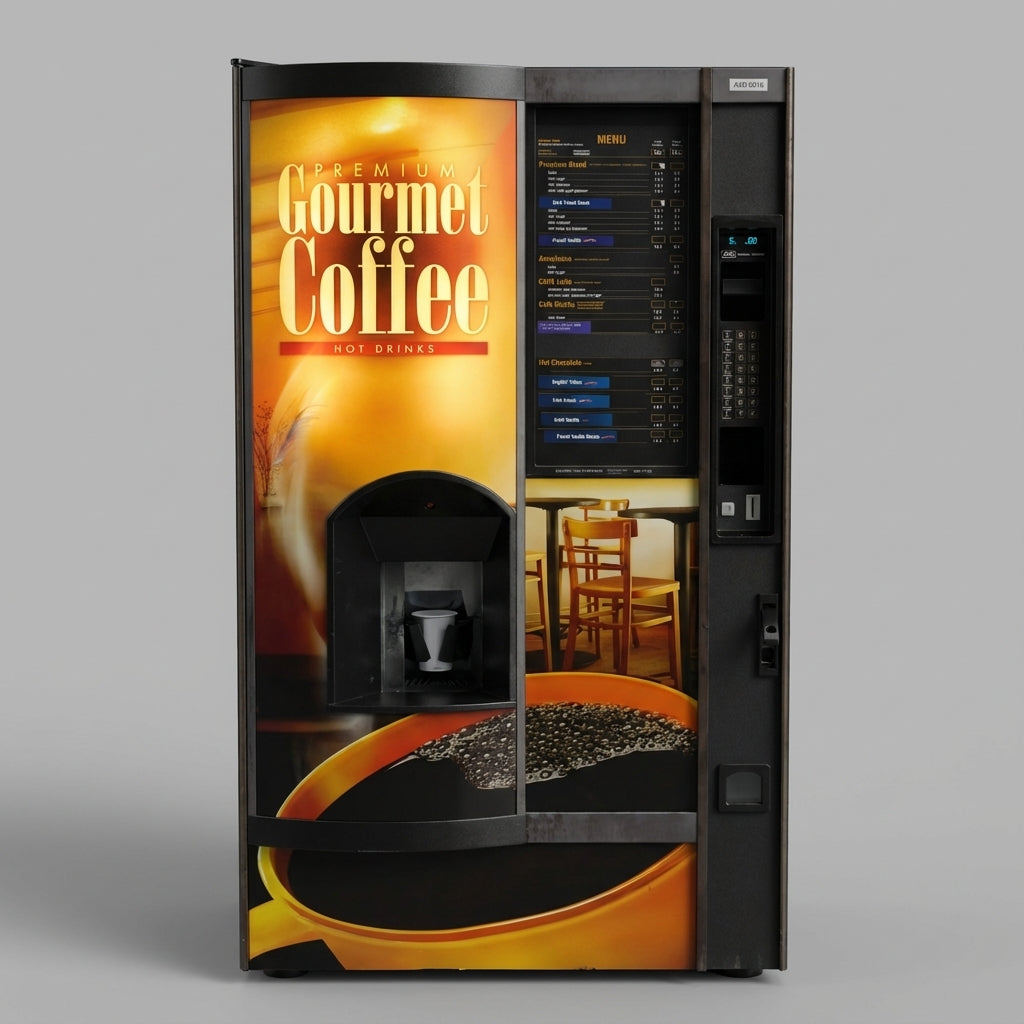 National 677D Coffee Vending Machine – Dual Cup Sizes, 2-Bean Grinder, Specialty Flavors